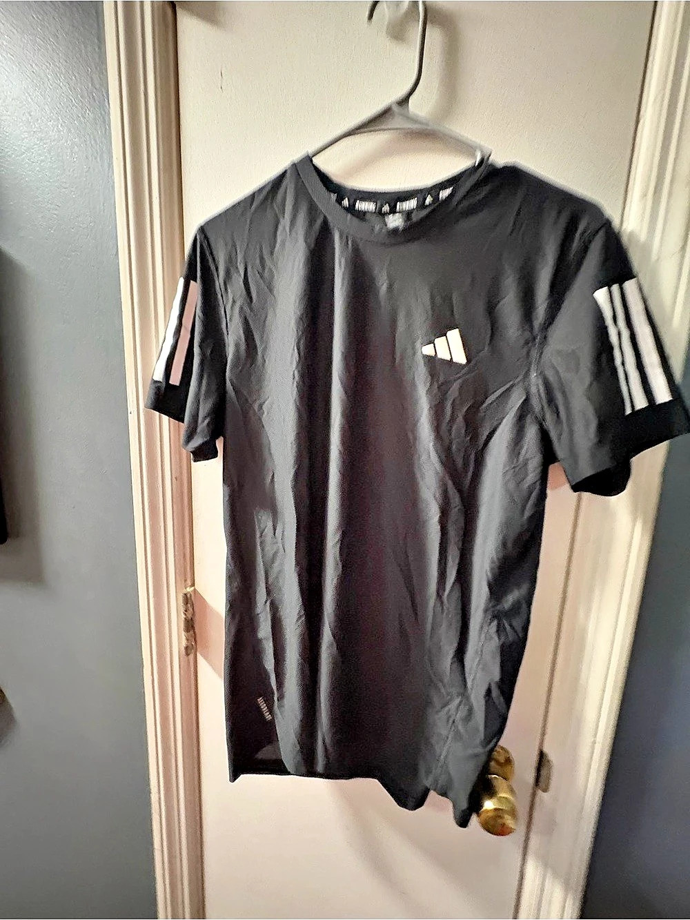 adidas Running Tee Black & White Size small Like New